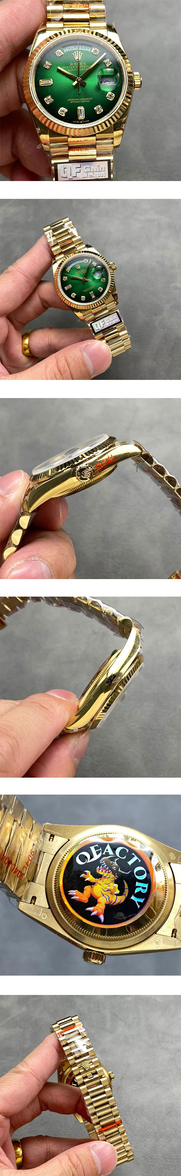 【QF製】 ロレックスコピー時計 デイデイト M128238-0069(36mm) 加重版